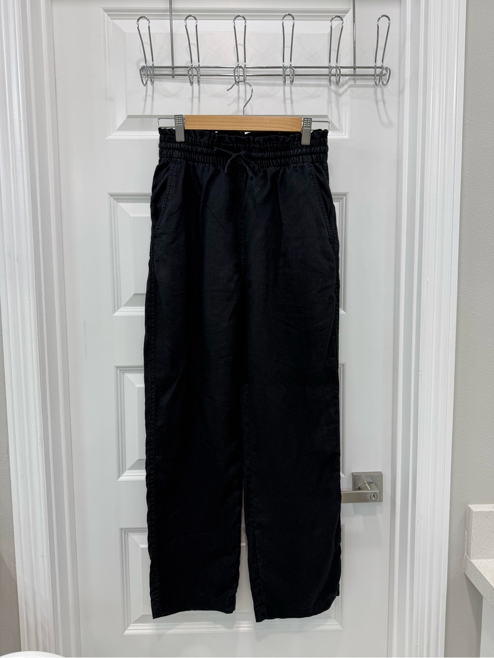 & Other Stories Black Drawstring Linen Pant